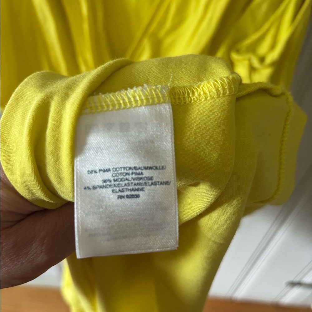 2/$18 Lands' End Yellow Ruched Wrap Midi Dress - Picture 5 of 5